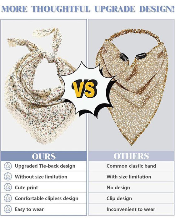 Petit Foulard Triangulaire à Fleurs