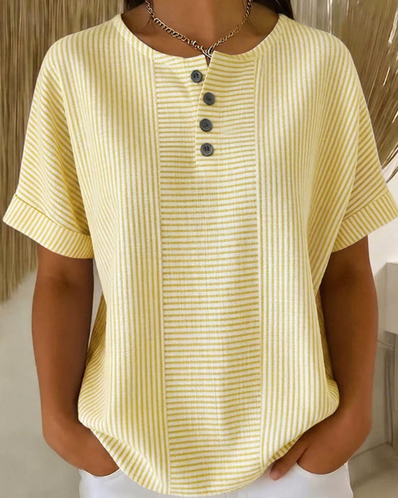 Blouse Col Rond Manche Courte
