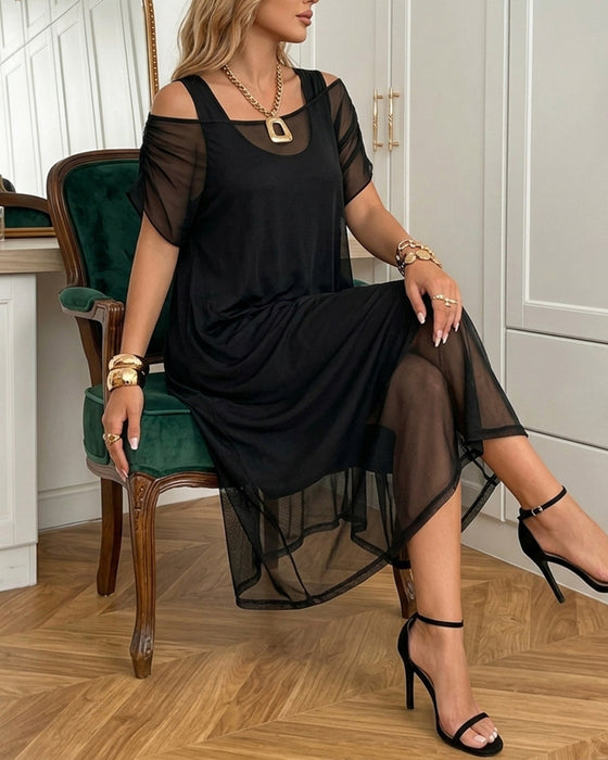 Set Robe Débardeur Et Surrobe En Maille
