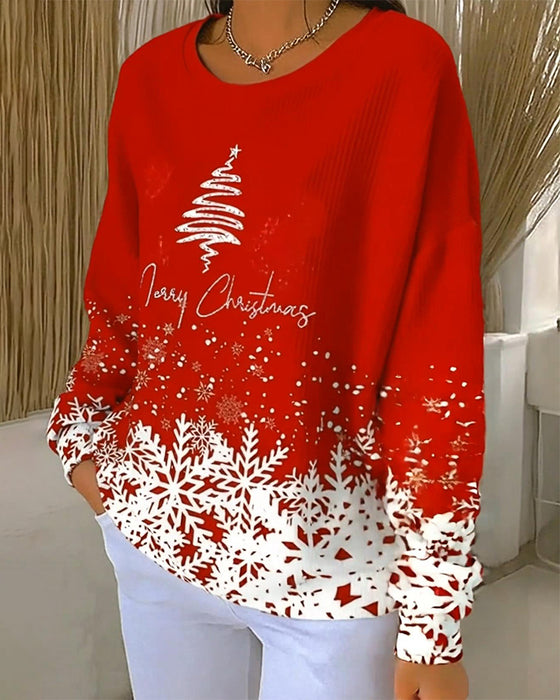 Swearshirt À Imprimé Sapin De Noël Et Col Rond