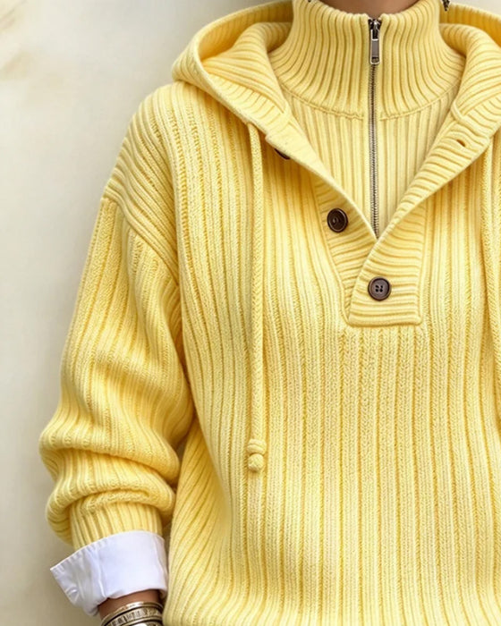 Pull Demi-Zip À Capuche Cordon