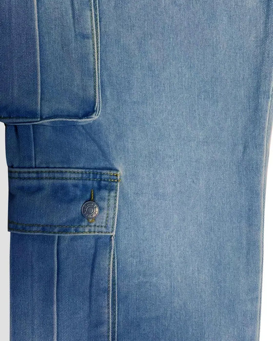 Jean Homme Décontracté Solide Rabat Poche Cargo Denim