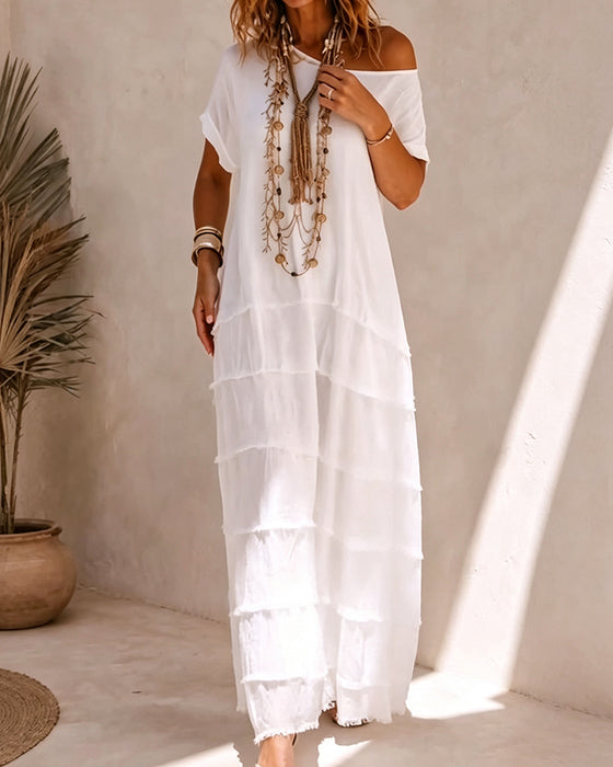Robe Une Épaule Uni
