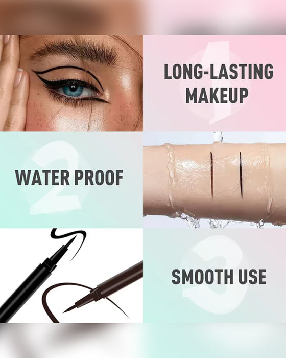 Eyeliner Liquide Imperméable Pointe Ultra-Fine Séchage Rapide