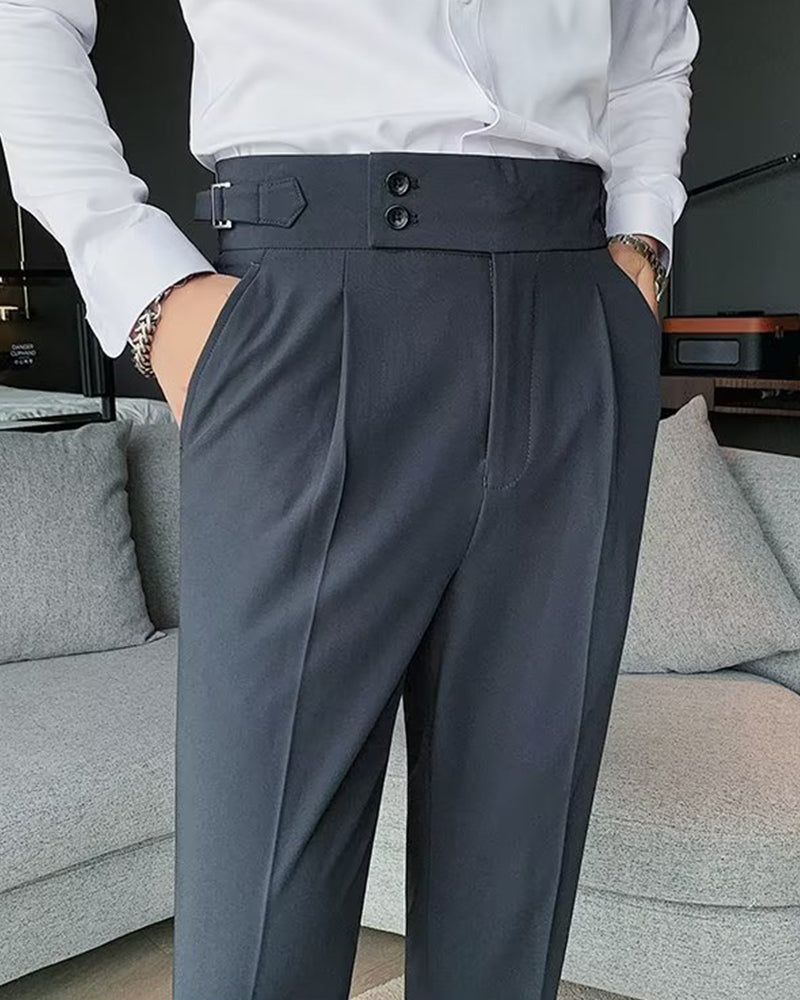 Pantalon Hommes Poche Unie Décontracté Robe