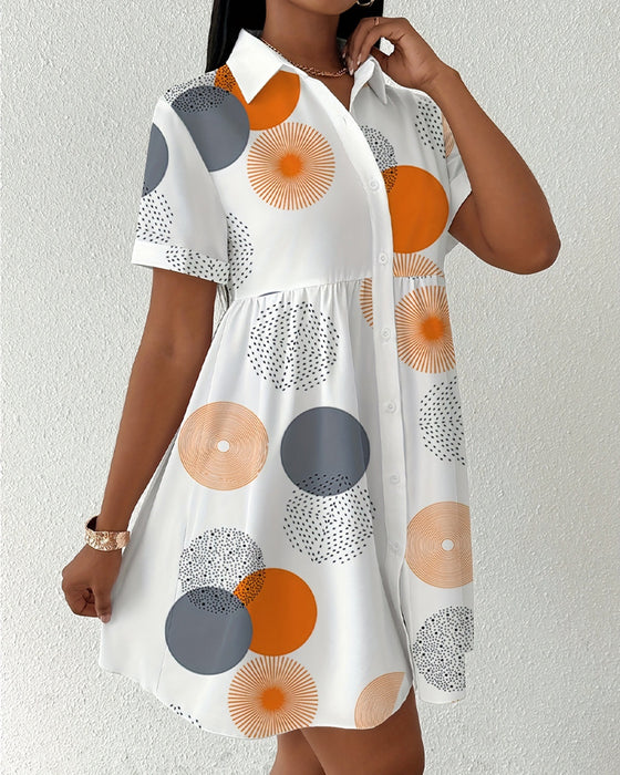 Robe Polka Dot Imprimé Chemise
