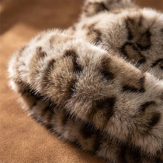 Chapeau Imprimé Léopard Peluche Oreille De Chat