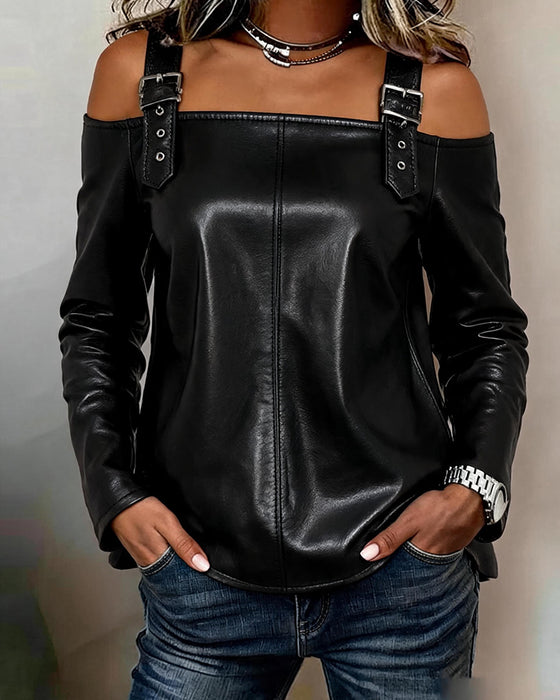Blouse Off-Épaule Bretelle Tendance