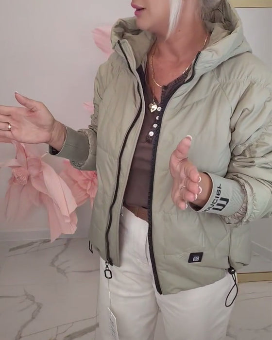 Veste Matelassée Courte À Capuche