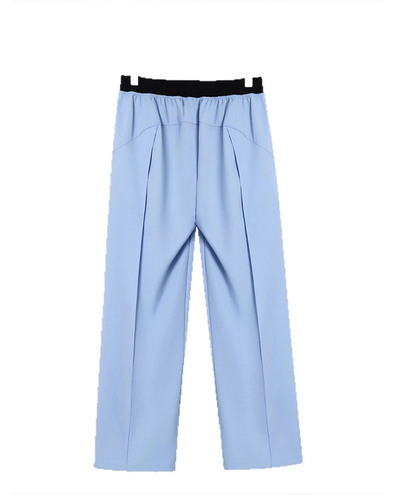 Pantalon Bloc De Couleur Taille Élastique Décontracté