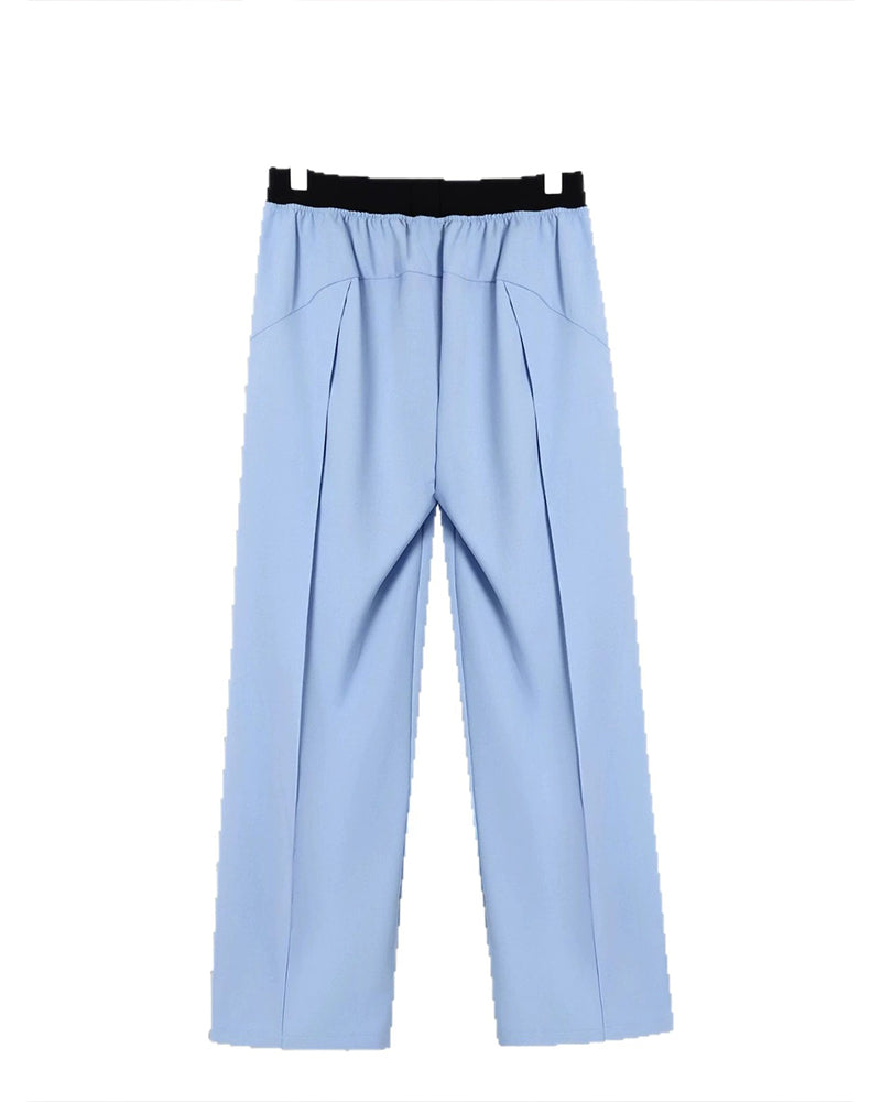 Pantalon Bloc De Couleur Taille Élastique Décontracté