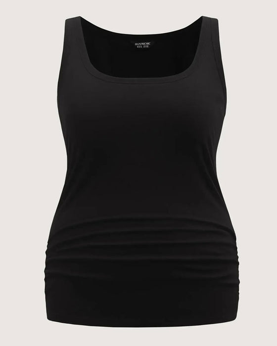 Débardeur Encolure U Sans Manches Coupe Slim Soutien-Gorge Intégré