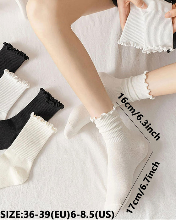 Chaussettes Femmes Bord Volanté (6 Paires)