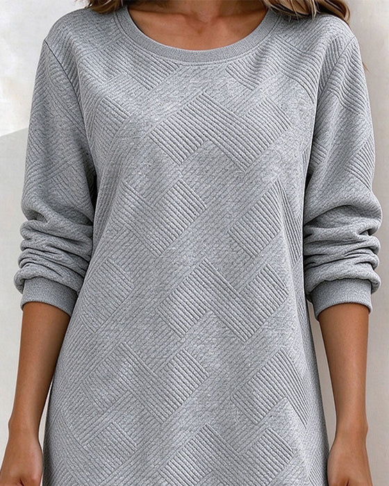 Robe Géométrique Gaufré Sweat Droit