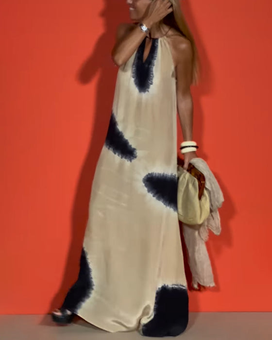 Robe Sans Manches Dégradé Col Halter