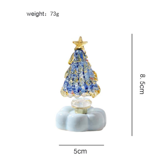 Sapin De Noël En Verre Avec Base Céramique Rotative