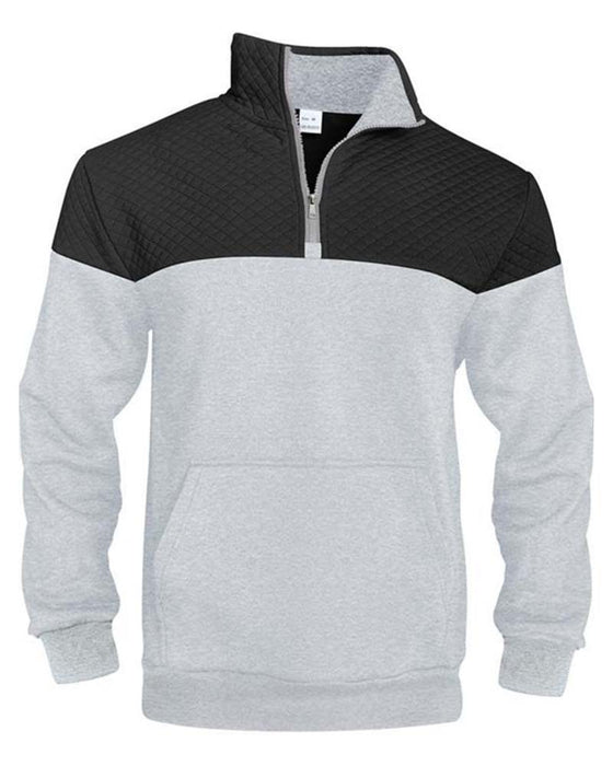 Sweat Homme Bloc De Couleur Revers Fermeture Éclair