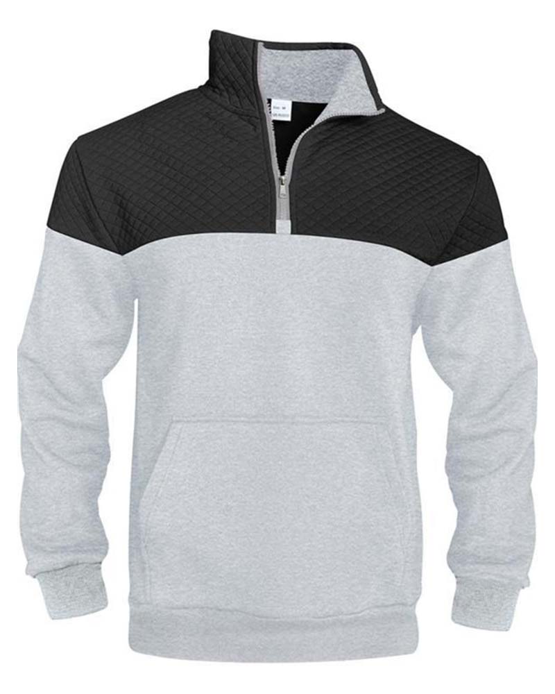 Sweat Homme Bloc De Couleur Revers Fermeture Éclair