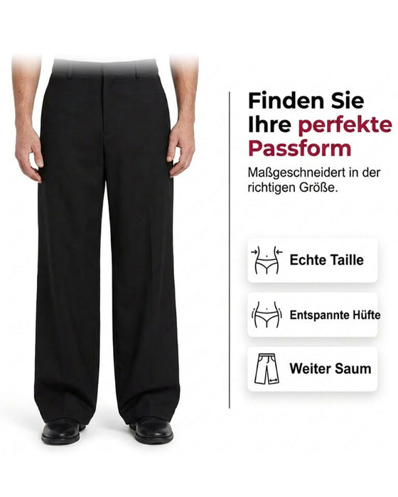 Pantalon Taille Haute Bouton Braguette Jambe Large