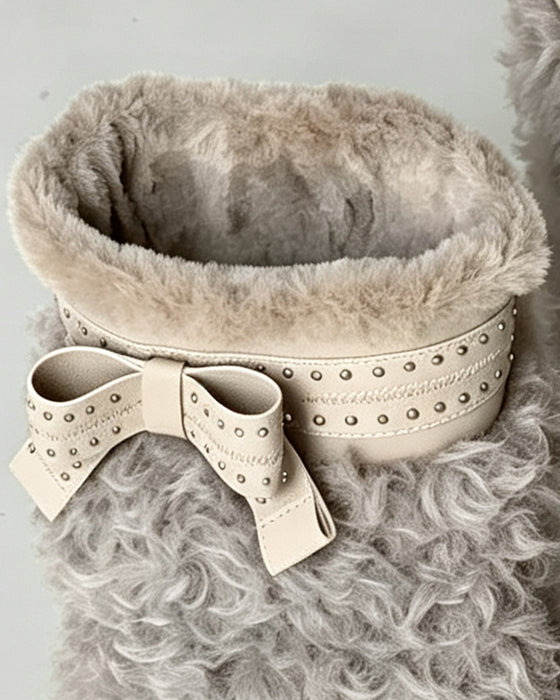 Bottes Pour Femmes Fourrées À Semelle Plate Pour Neige