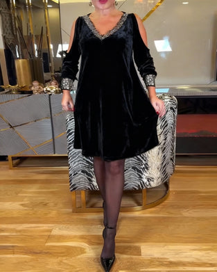 Robe Sexy Bustier Scintillant Col En V