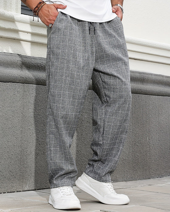 Pantalons Homme Carreaux Cordon Poche