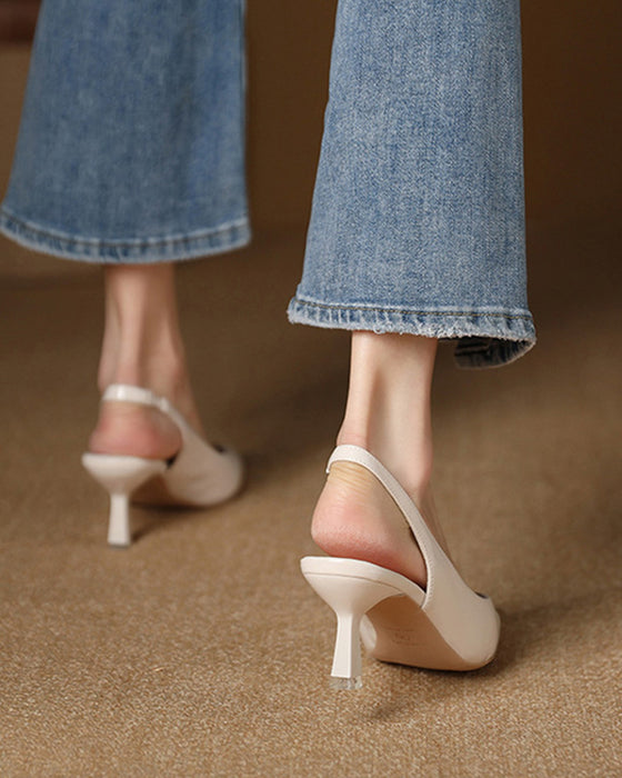 Talons hauts à bout pointu de couleur unie