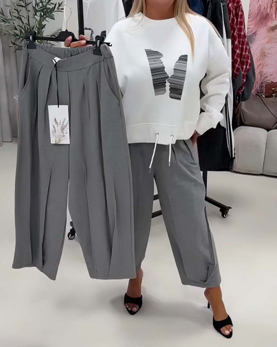 Pantalon Plissé Large Jambe Harem Court