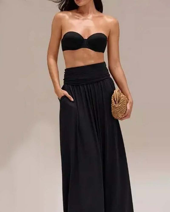 Robe Convertible Sans Bretelles Taille-Cintrée