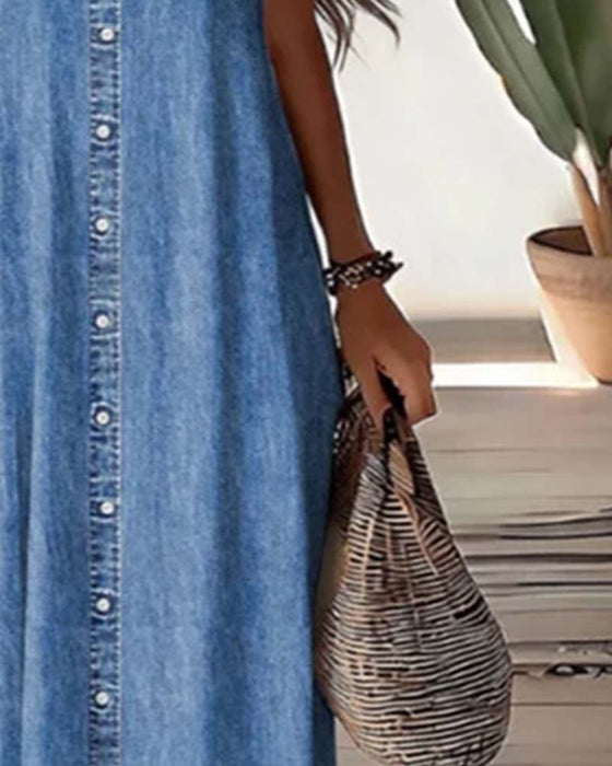 🌸 Robe D'été Décontractée Pour Femmes Avec Patte De Boutonnage – Style Relax & Confort Pour Un Usage Quotidien 💐