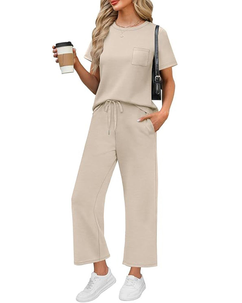 Ensemble Uni Manches Courtes Et Pantalon Long