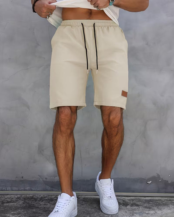 Short Cuir Étiquette Décontracté