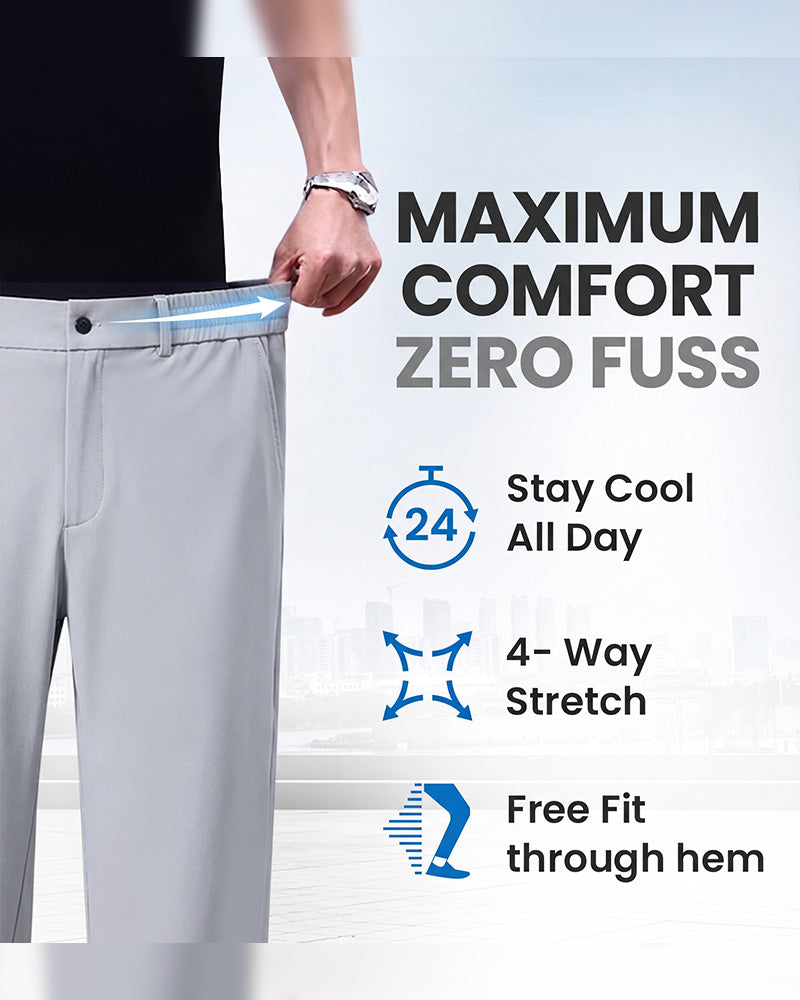 Pantalon Décontracté Uni Jambe Droite