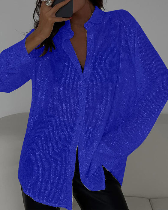Chemise Revers Manche Longue Tendance