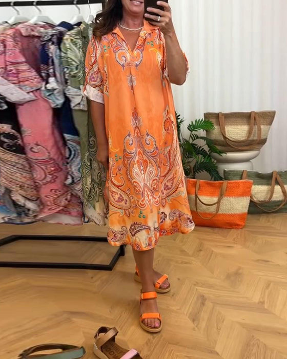 Robe Retro Revers Imprimé