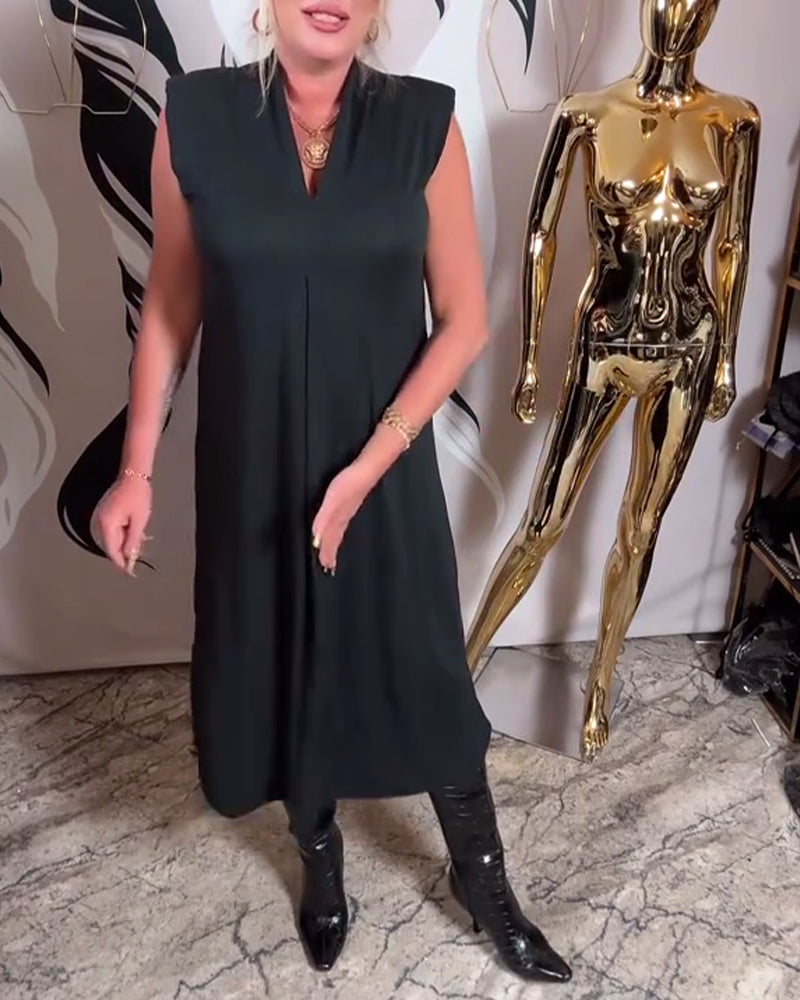 Robe Tendance Sans Manches À Col V