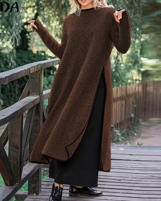 Robe Décontracté Chaud Fente Latérale Longue