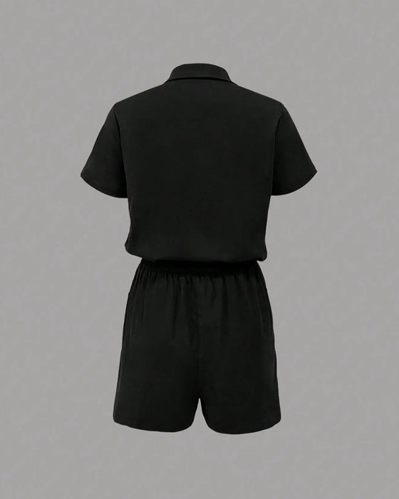 Combinaison Poche Bouton Taille Élastique