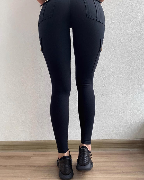 Pantalon taille haute avec poche et séchage rapide