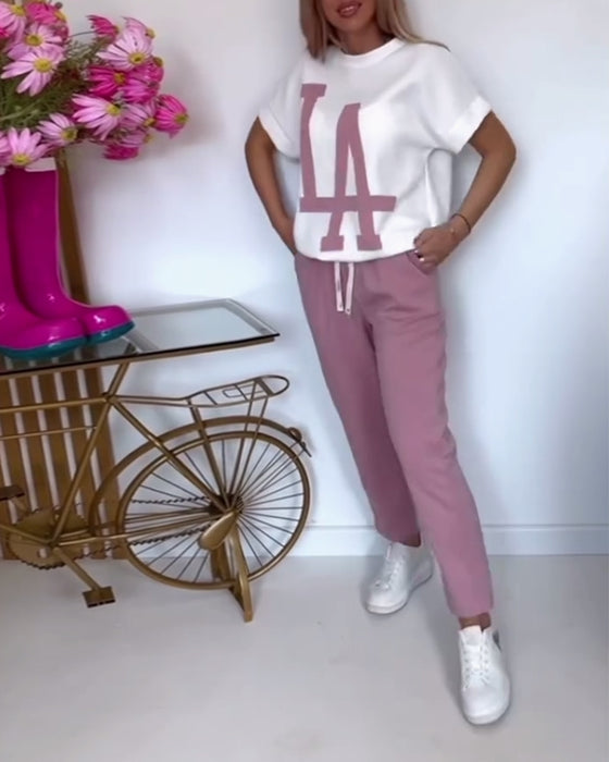 Définir Casual Letter Print Sports