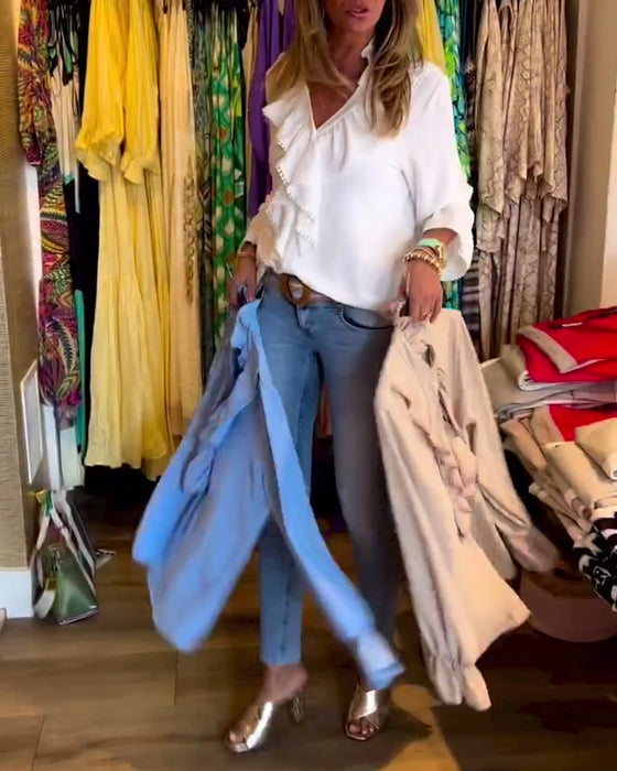 Blouses à volants de créateurs pour femmes