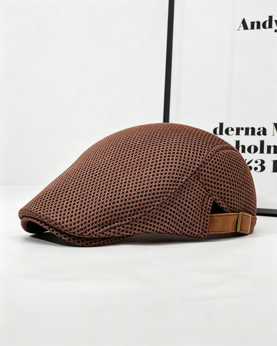 Casquette Plate En Maille Respirante Pour Homme - Béret Ivy Newsboy Ajustable Chapeau D'Été