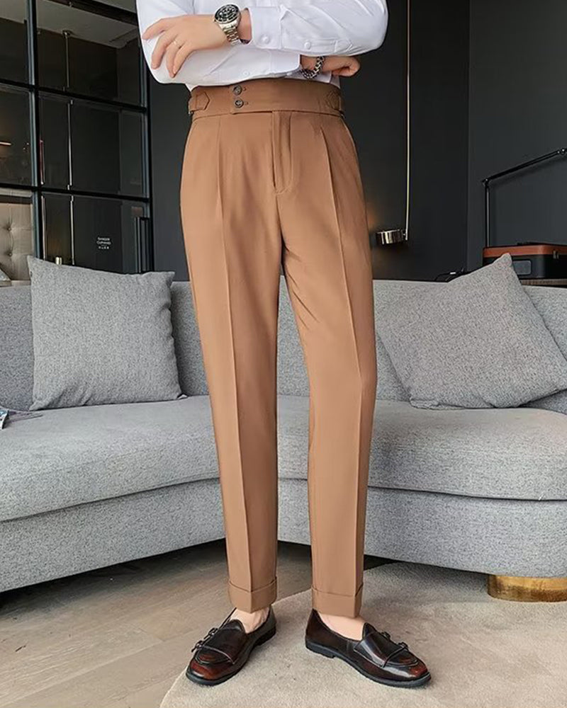 Pantalon Hommes Poche Unie Décontracté Robe