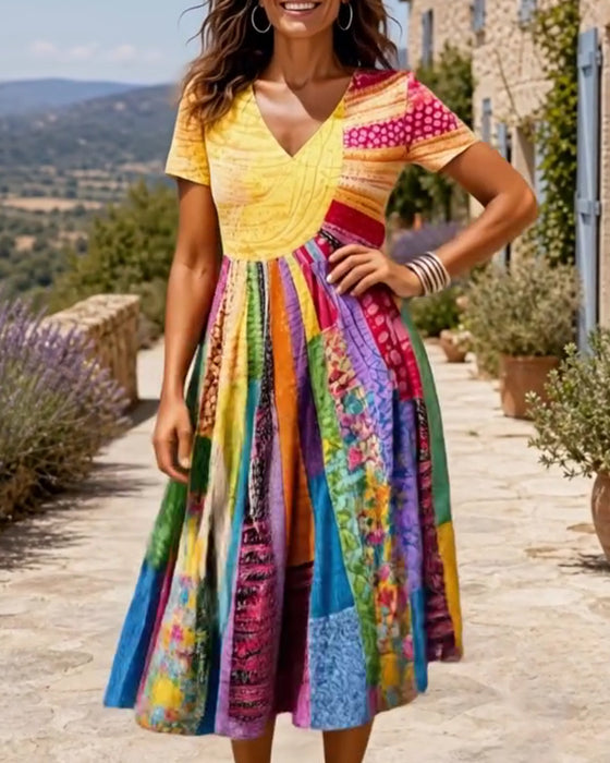 Robe Colorée Décontractée Tendance