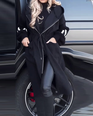 Manteau long ample avec poches décontractées