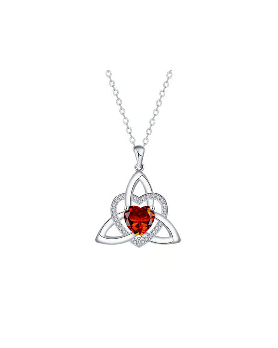 Collier Cœur Nœud Trinitaire Celtique Pierre De Naissance ✨ Pendentif Cœur Nœud Trinitaire Celtique Pierre De Naissance