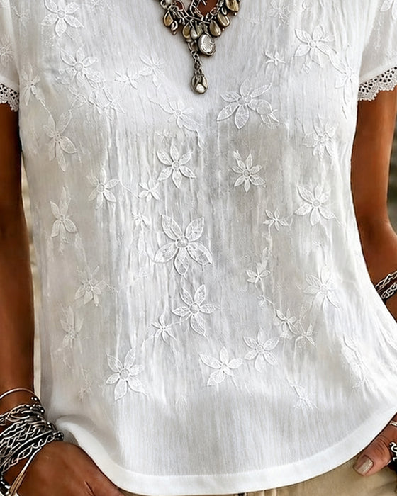 T-Shirt Col-V Uni