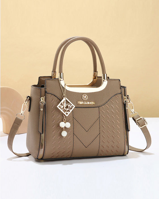 Sac Femme'S V-Piqué Poignée Supérieure Satchel