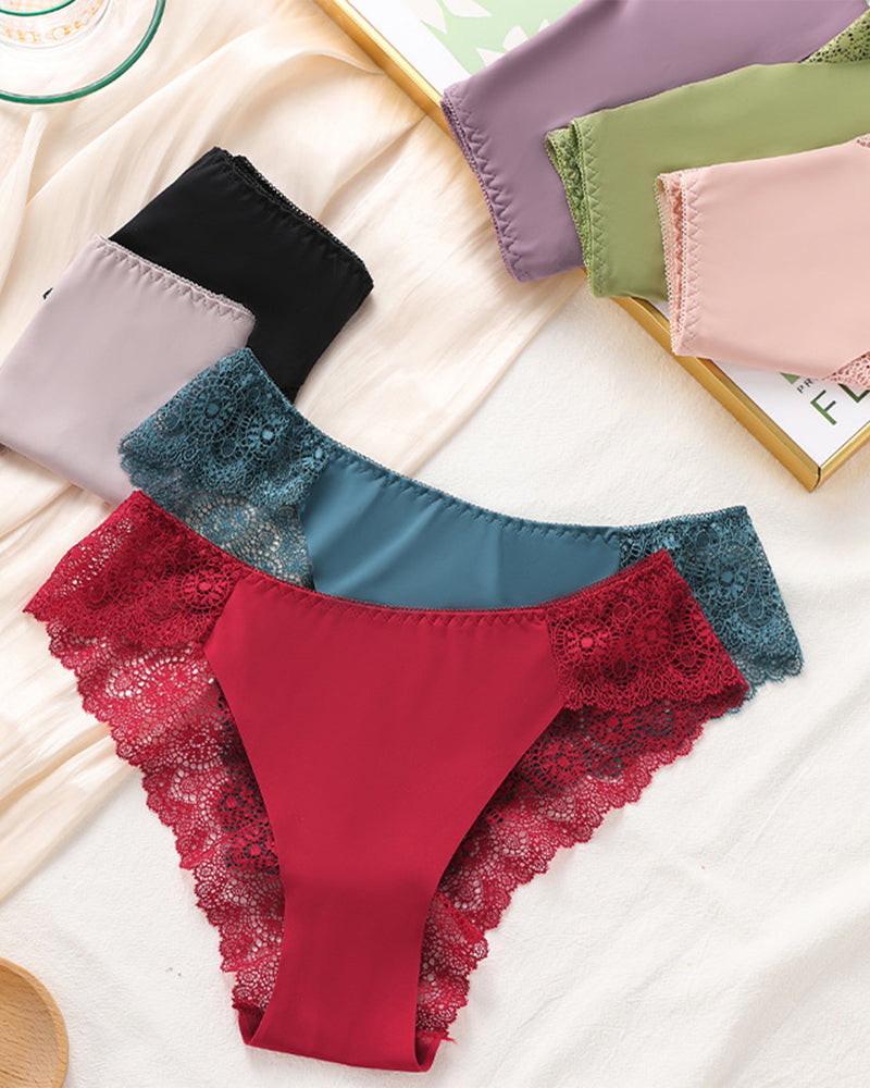 Ensemble De Culotte En Dentelle Pour Femme Avec Contraste En Dentelle