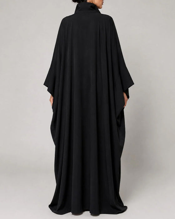 Robe Revers Manches Chauve-Souris Chemise